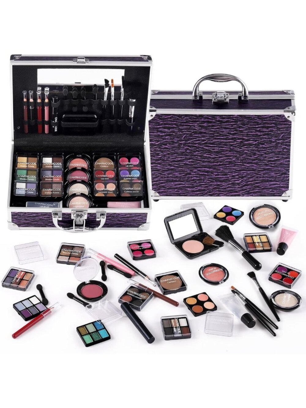Complete Makeup Kit for Teens & Women - Beauty Train Case, Eyeshadow, Lip Gloss
